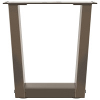 Produktbild för Soffbordsben V-formade 2 st naturstål 40x(30-31,3) cm stål