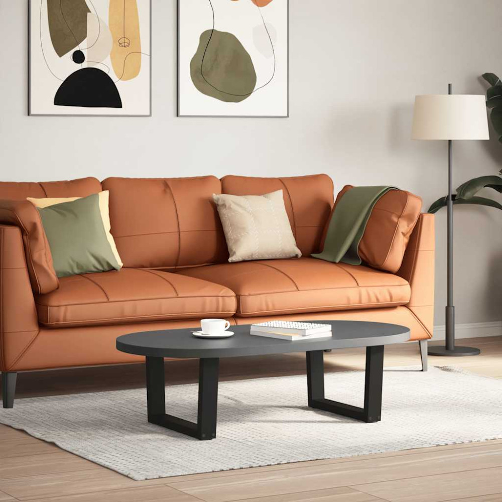 Produktbild för Soffbordsben V-formade 2 st svarta 50x(30-31,3) cm stål