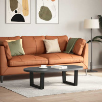 Produktbild för Soffbordsben V-formade 2 st svarta 50x(30-31,3) cm stål
