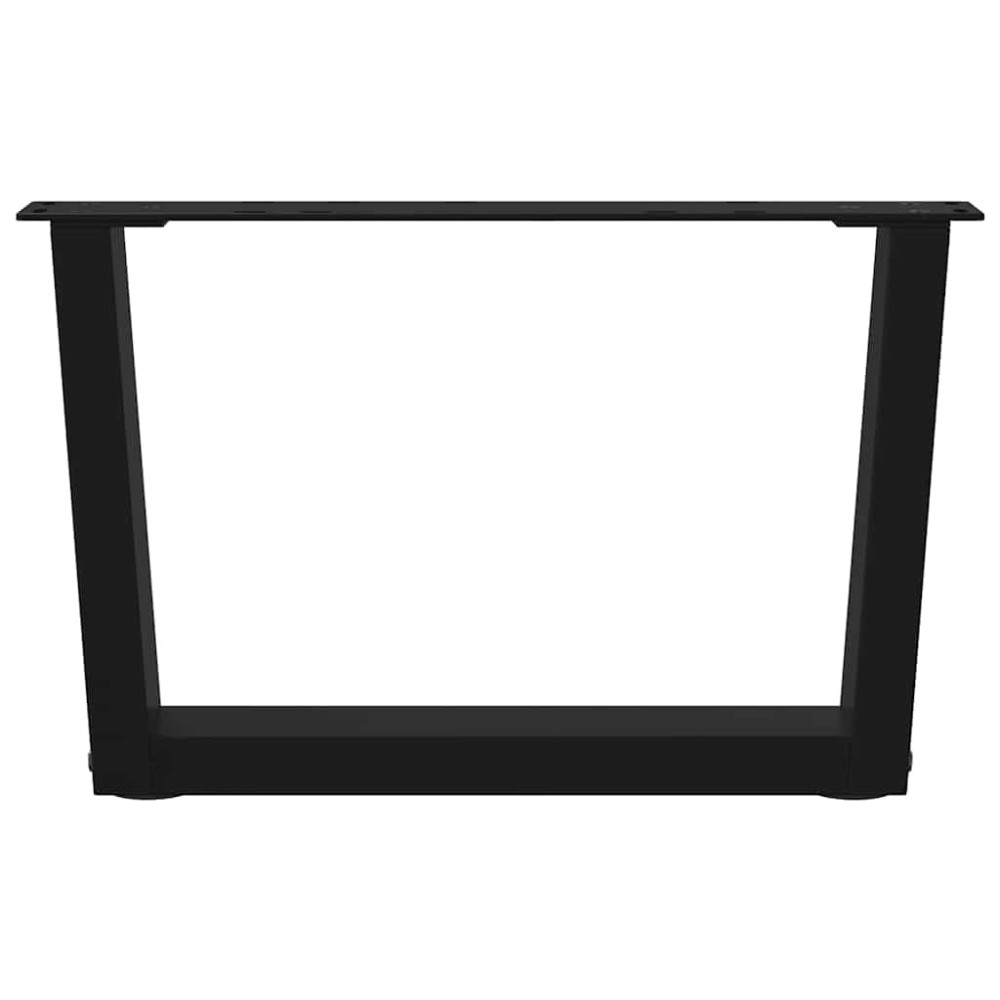 Produktbild för Soffbordsben V-formade 2 st svarta 50x(30-31,3) cm stål