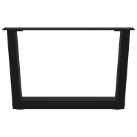 Produktbild för Soffbordsben V-formade 2 st svarta 50x(30-31,3) cm stål