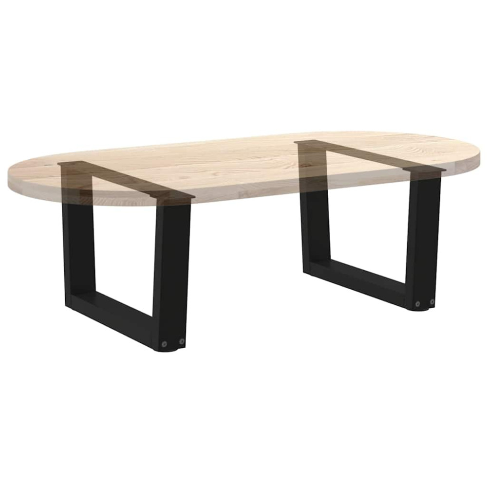 Produktbild för Soffbordsben V-formade 2 st svarta 50x(30-31,3) cm stål
