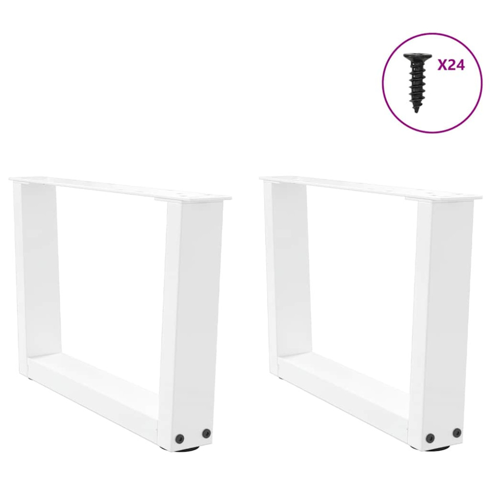 Produktbild för Soffbordsben V-formade 2 st vita 50x(30-31,3) cm stål