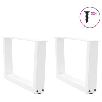 Produktbild för Soffbordsben V-formade 2 st vita 50x(30-31,3) cm stål