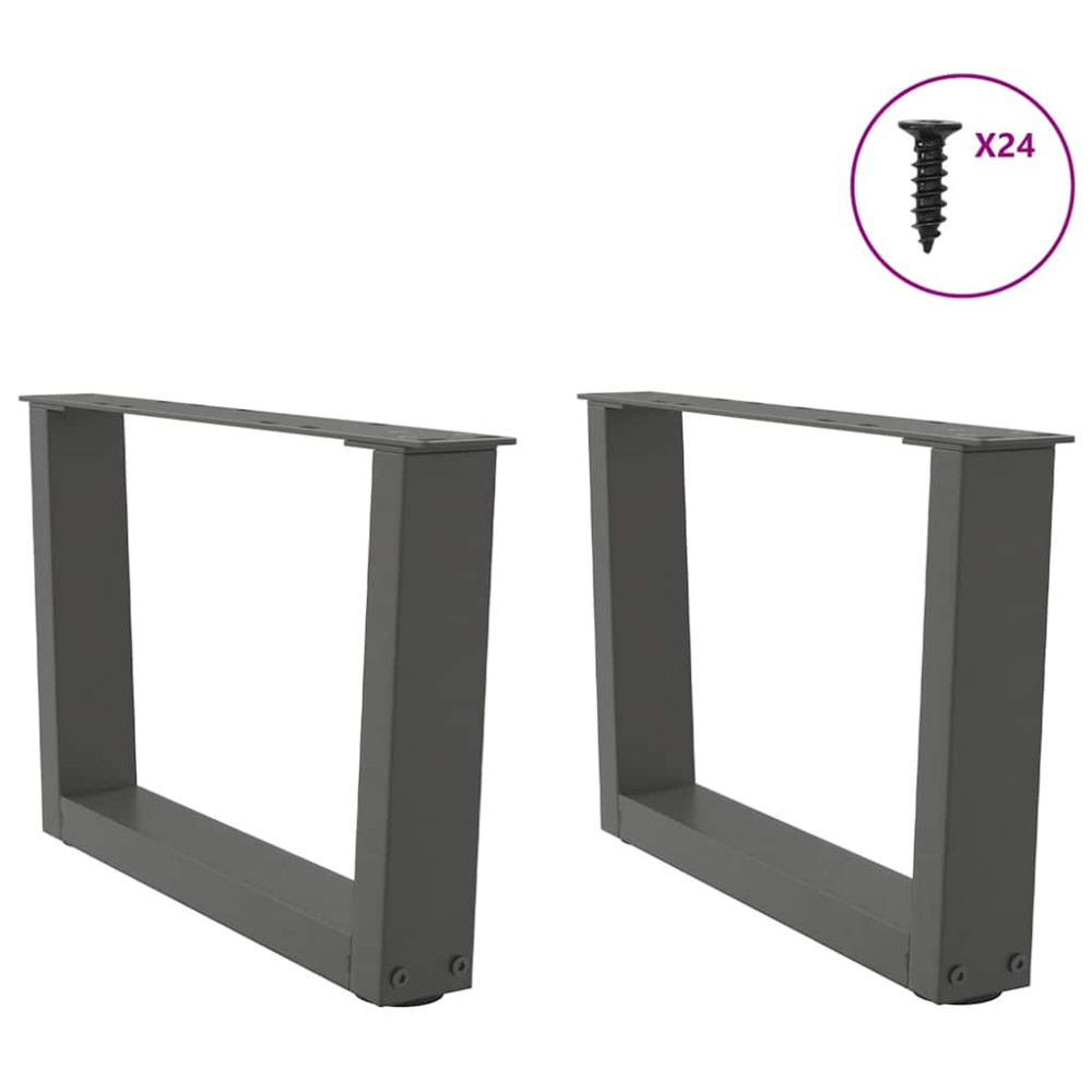 Produktbild för Soffbordsben V-formade 2 st antracit 50x(30-31,3) cm stål