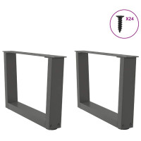 Produktbild för Soffbordsben V-formade 2 st antracit 50x(30-31,3) cm stål