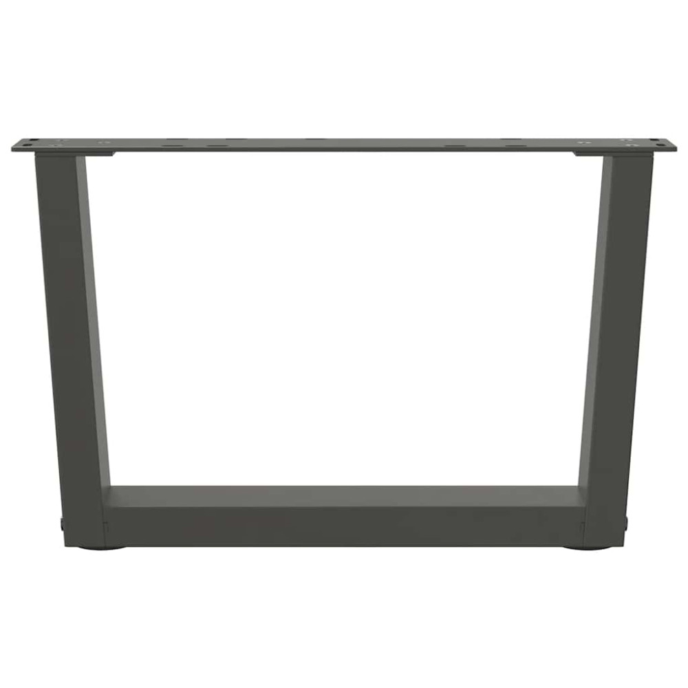 Produktbild för Soffbordsben V-formade 2 st antracit 50x(30-31,3) cm stål
