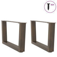 Produktbild för Soffbordsben V-formade 2 st naturstål 50x(30-31,3) cm stål