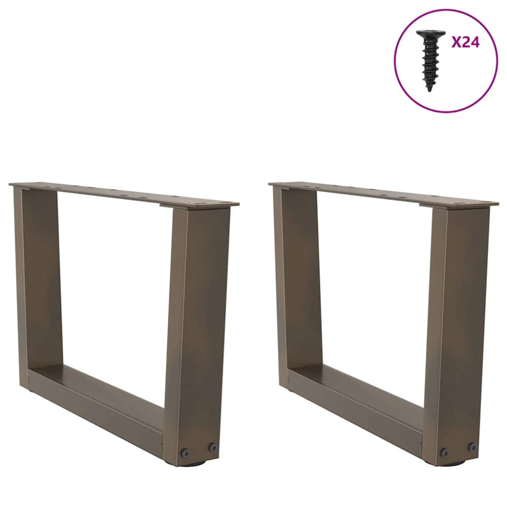Produktbild för Soffbordsben V-formade 2 st naturstål 50x(30-31,3) cm stål