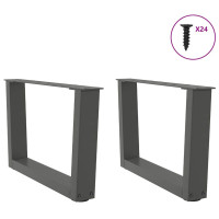 Produktbild för Soffbordsben V-formade 2 st antracit 60x(30-31,3) cm stål