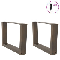 Produktbild för Soffbordsben V-formade 2 st naturstål 60x(30-31,3) cm stål