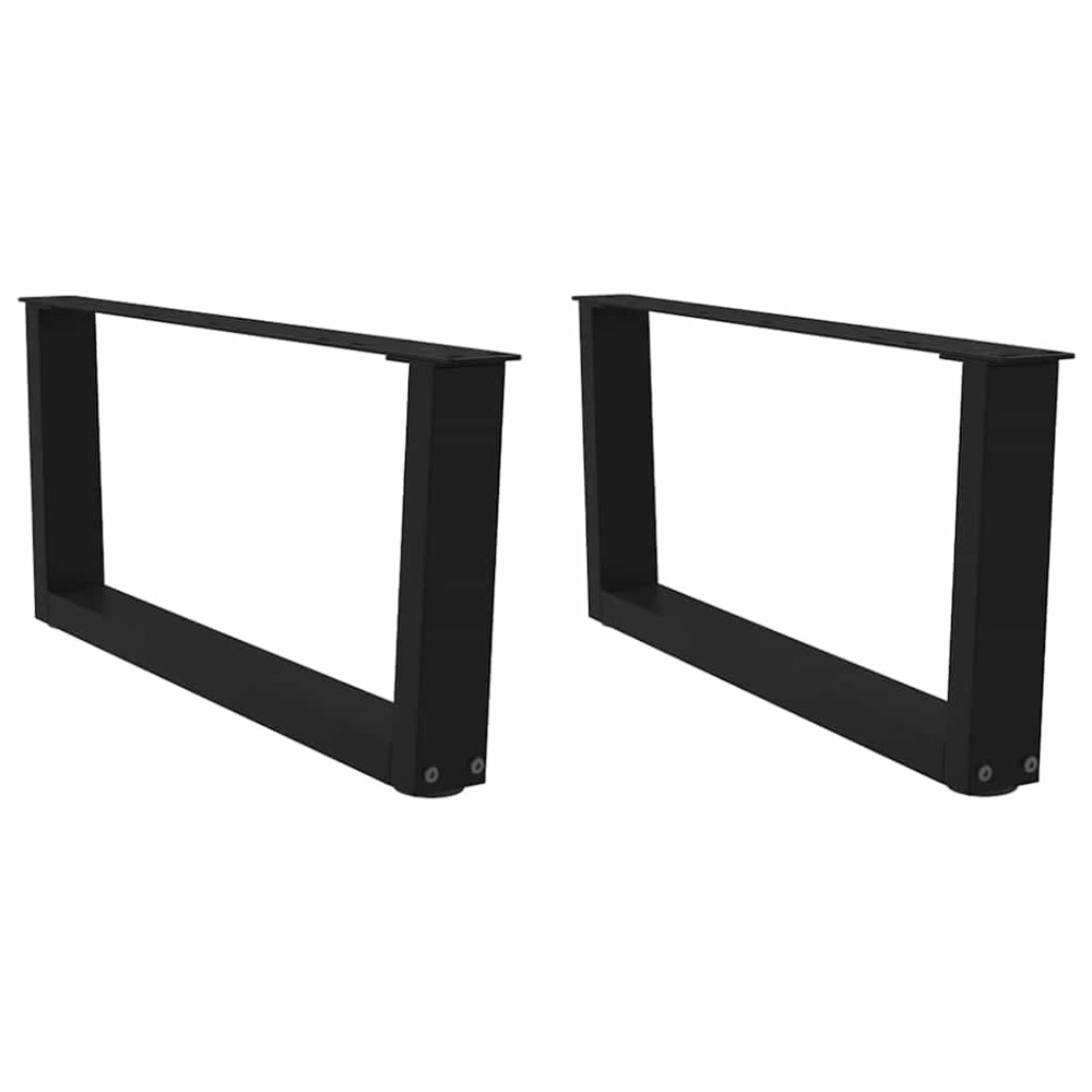 Produktbild för Soffbordsben V-formade 2 st svarta 70x(30-31,3) cm stål
