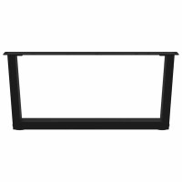 Produktbild för Soffbordsben V-formade 2 st svarta 70x(30-31,3) cm stål