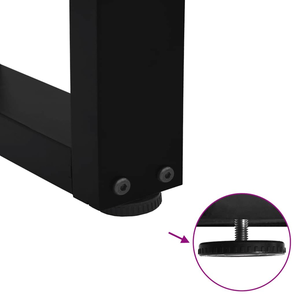 Produktbild för Soffbordsben V-formade 2 st svarta 70x(30-31,3) cm stål