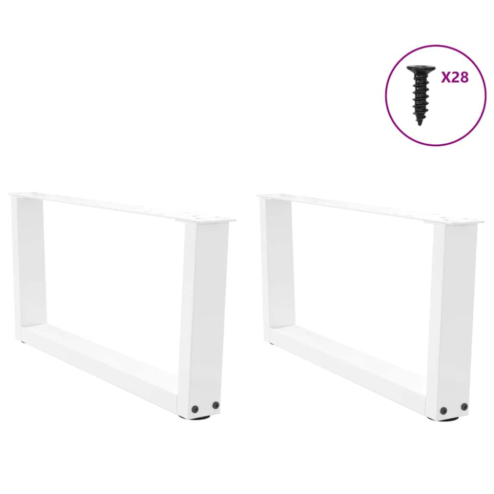 Produktbild för Soffbordsben V-formade 2 st vita 70x(30-31,3) cm stål