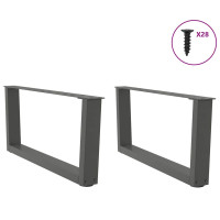 Produktbild för Soffbordsben V-formade 2 st antracit 70x(30-31,3) cm stål