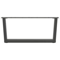 Produktbild för Soffbordsben V-formade 2 st antracit 70x(30-31,3) cm stål