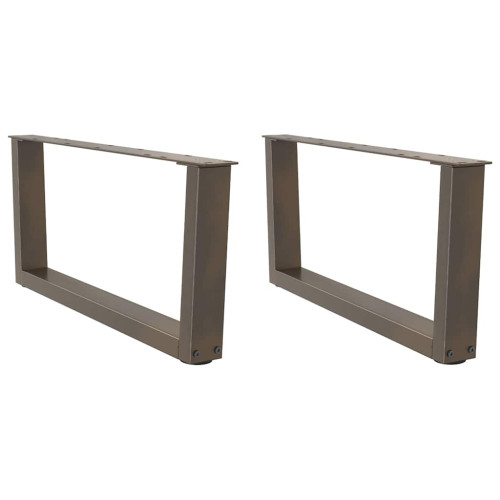 vidaXL Soffbordsben V-formade 2 st naturstål 70x(30-31,3) cm stål