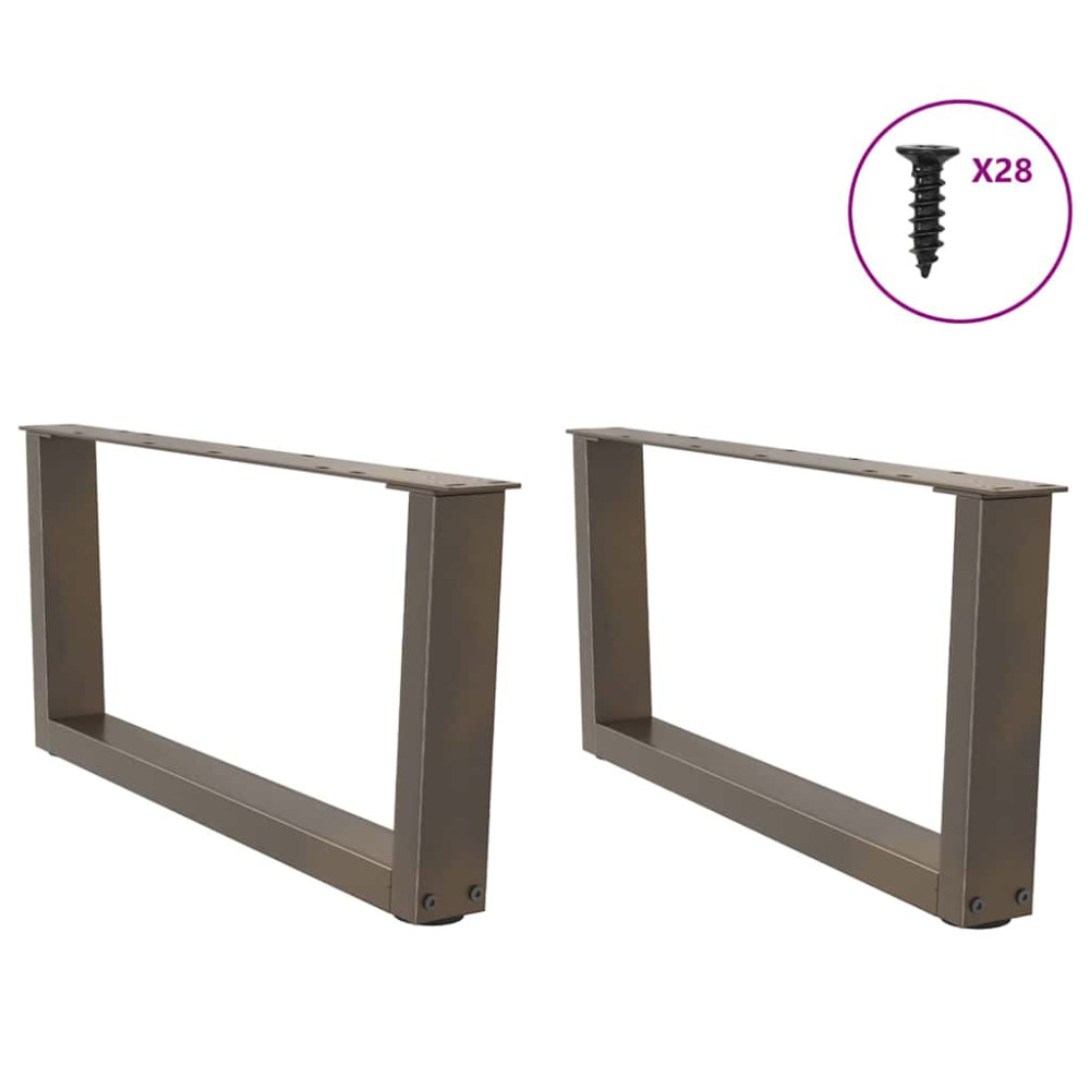 Produktbild för Soffbordsben V-formade 2 st naturstål 70x(30-31,3) cm stål
