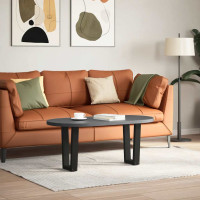 Produktbild för Soffbordsben V-formade 2 st svarta 28x(42-43,3) cm stål