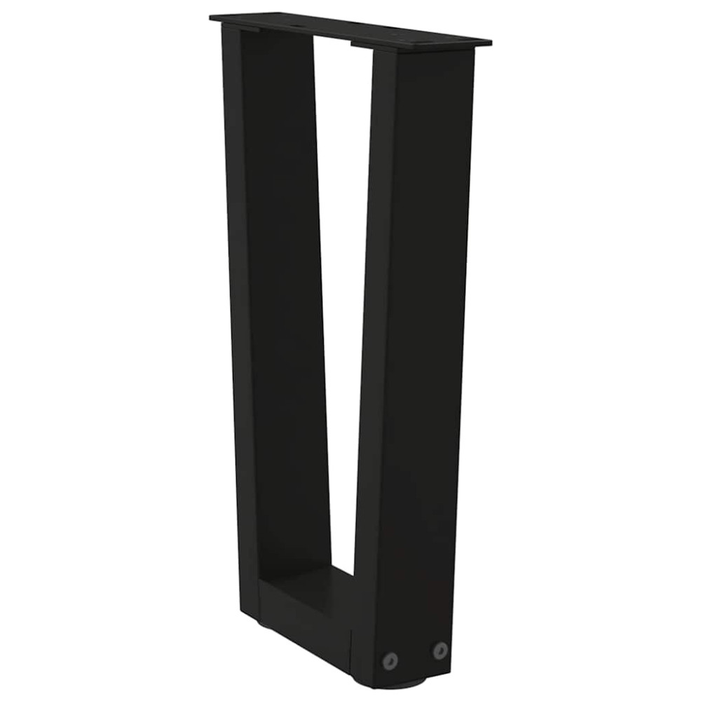 Produktbild för Soffbordsben V-formade 2 st svarta 28x(42-43,3) cm stål