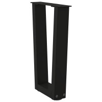 Produktbild för Soffbordsben V-formade 2 st svarta 28x(42-43,3) cm stål