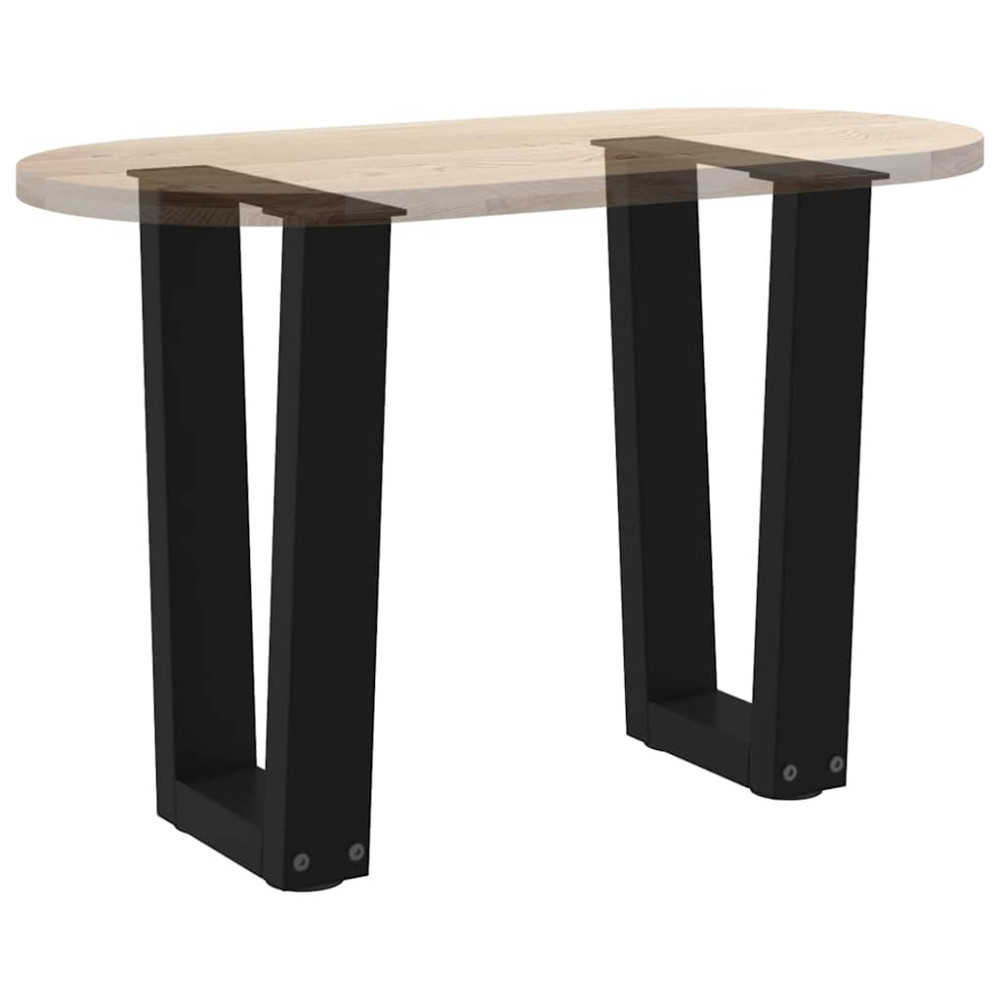 Produktbild för Soffbordsben V-formade 2 st svarta 28x(42-43,3) cm stål