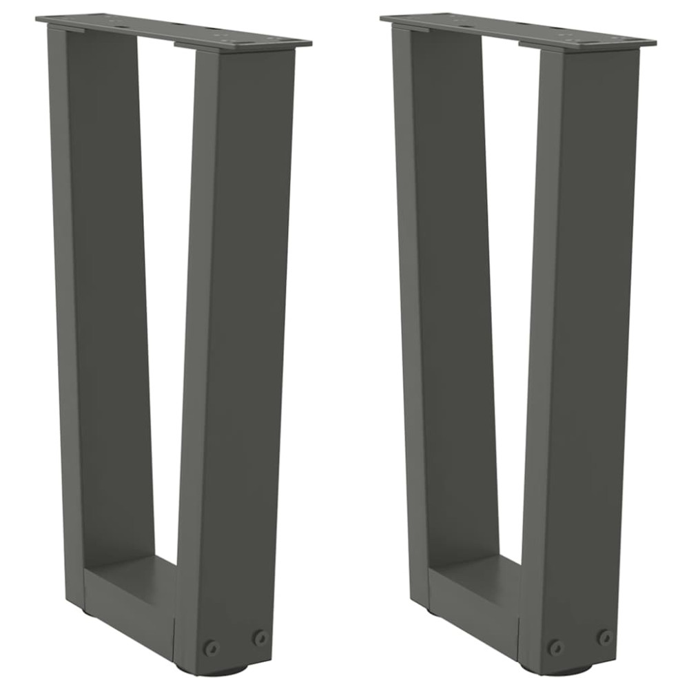 Produktbild för Soffbordsben V-formade 2 st antracit 28x(42-43,3) cm stål