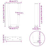 Produktbild för Soffbordsben V-formade 2 st antracit 28x(42-43,3) cm stål