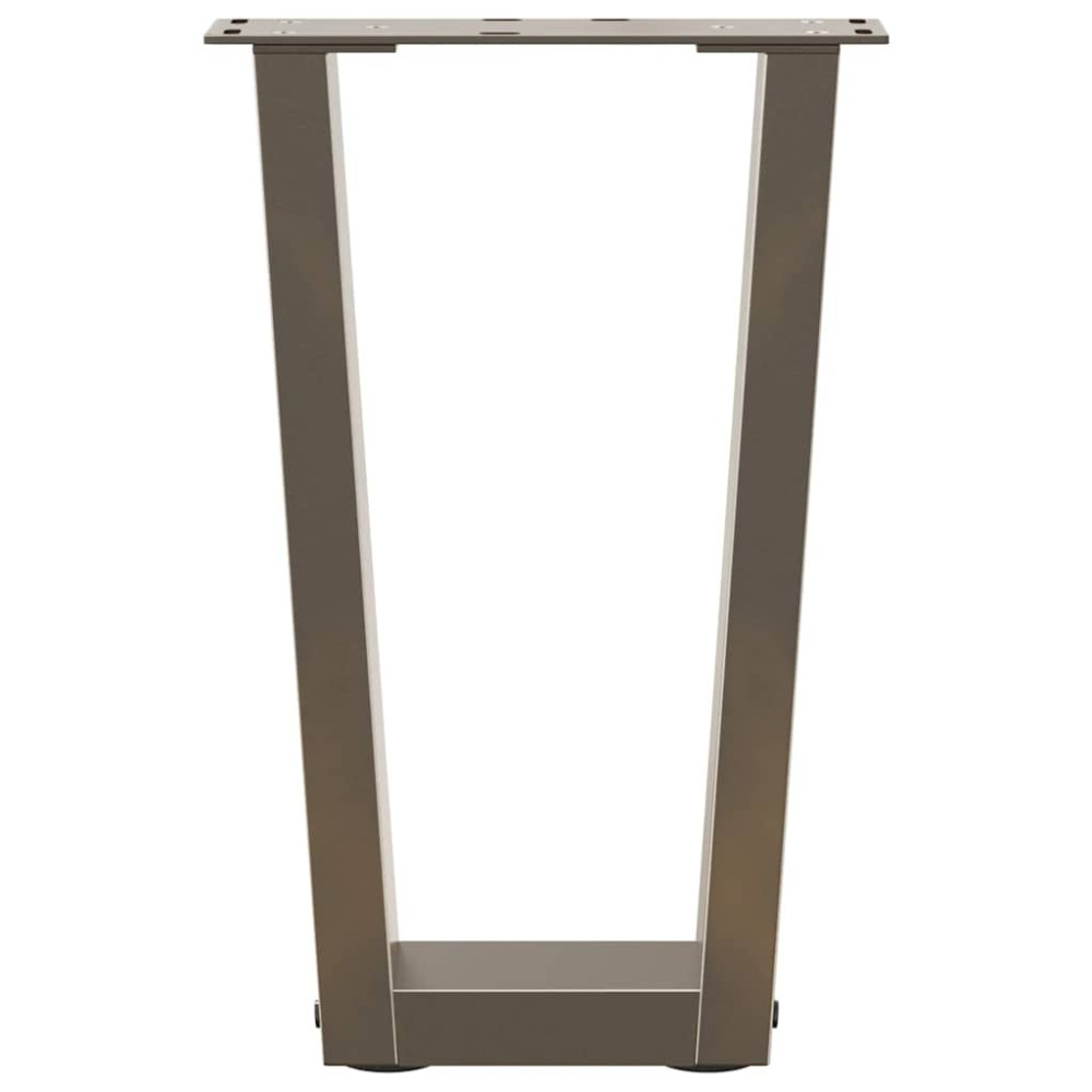 Produktbild för Soffbordsben V-formade 2 st naturstål 28x(42-43,3) cm stål