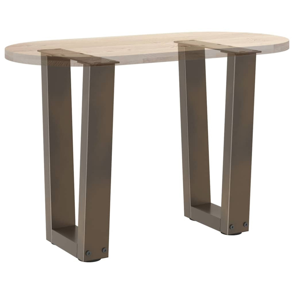 Produktbild för Soffbordsben V-formade 2 st naturstål 28x(42-43,3) cm stål