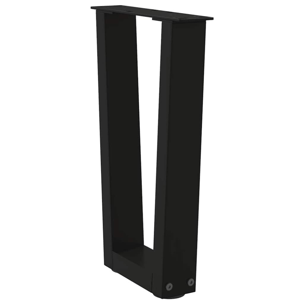 Produktbild för Soffbordsben V-formade 2 st svarta 38x(42-43,3) cm stål