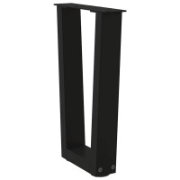 Produktbild för Soffbordsben V-formade 2 st svarta 38x(42-43,3) cm stål