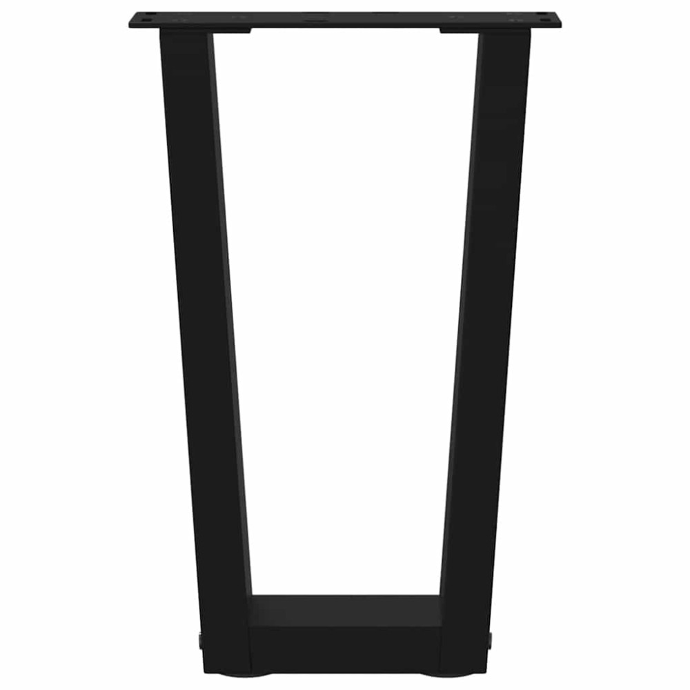 Produktbild för Soffbordsben V-formade 2 st svarta 38x(42-43,3) cm stål