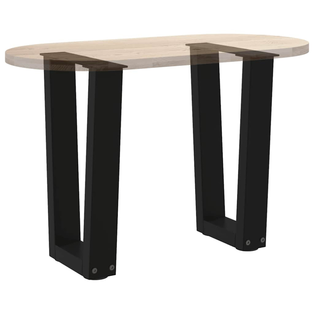 Produktbild för Soffbordsben V-formade 2 st svarta 38x(42-43,3) cm stål