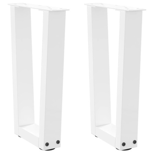 vidaXL Soffbordsben V-formade 2 st vita 38x(42-43,3) cm stål