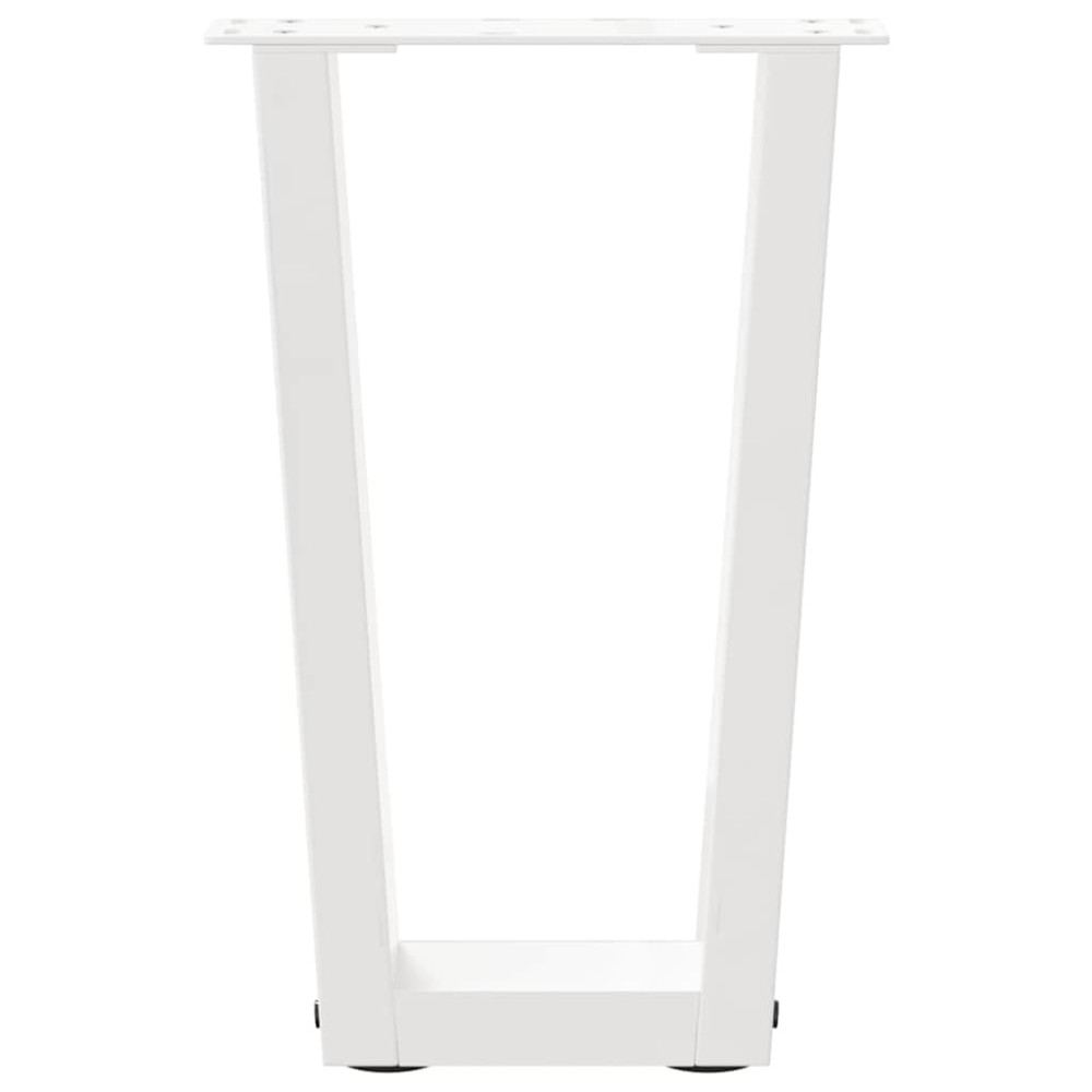 Produktbild för Soffbordsben V-formade 2 st vita 38x(42-43,3) cm stål