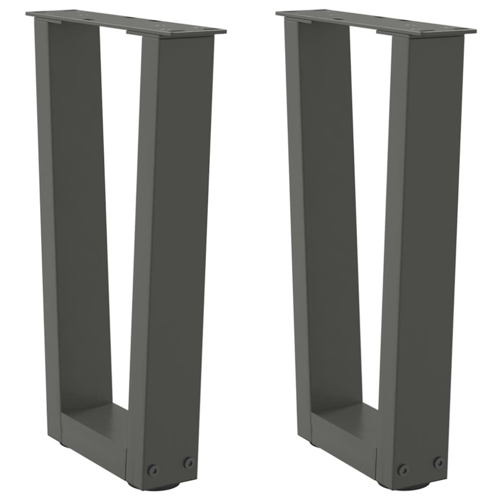 Produktbild för Soffbordsben V-formade 2 st antracit 38x(42-43,3) cm stål