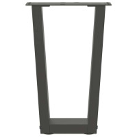 Produktbild för Soffbordsben V-formade 2 st antracit 38x(42-43,3) cm stål