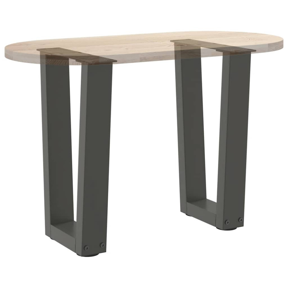 Produktbild för Soffbordsben V-formade 2 st antracit 38x(42-43,3) cm stål
