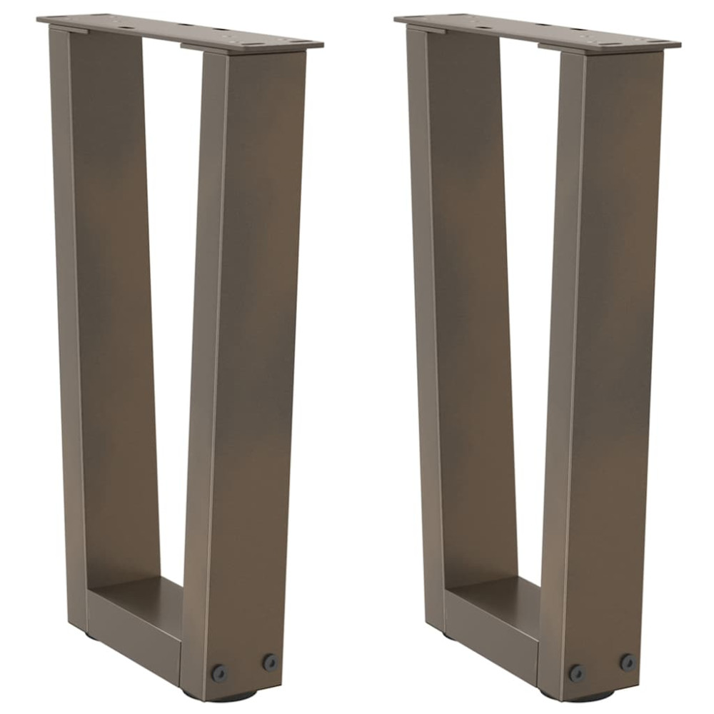 Produktbild för Soffbordsben V-formade 2 st naturstål 38x(42-43,3) cm stål