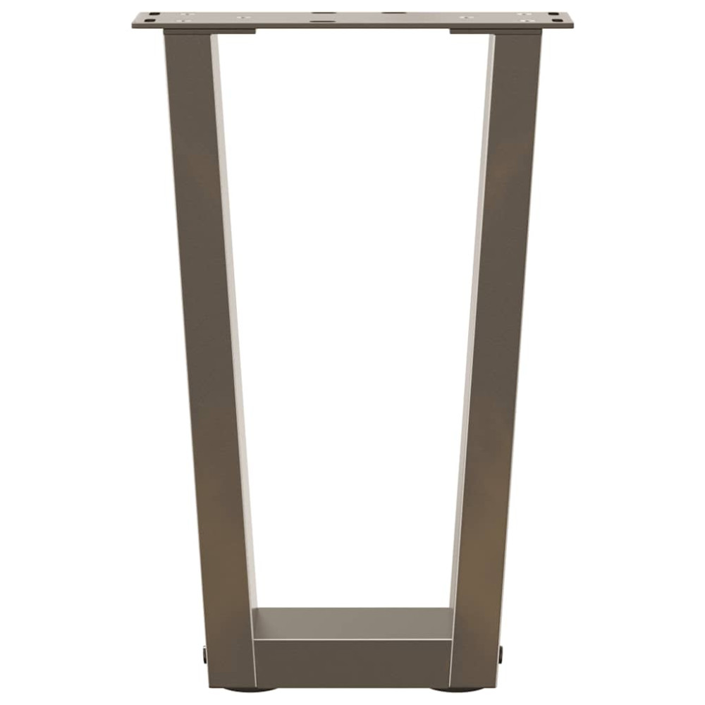 Produktbild för Soffbordsben V-formade 2 st naturstål 38x(42-43,3) cm stål
