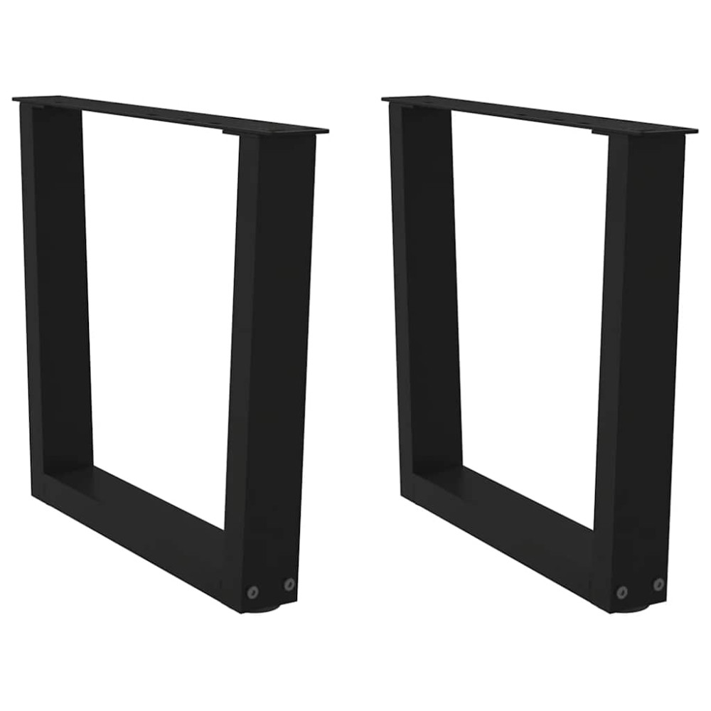 Produktbild för Soffbordsben V-formade 2 st svarta 50x(42-43,3) cm stål