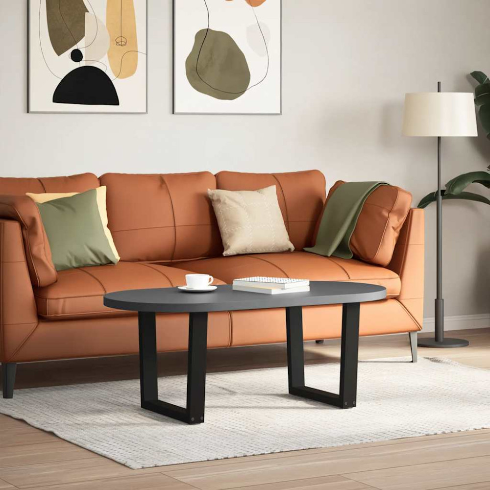 Produktbild för Soffbordsben V-formade 2 st svarta 50x(42-43,3) cm stål