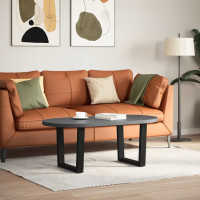 Produktbild för Soffbordsben V-formade 2 st svarta 50x(42-43,3) cm stål