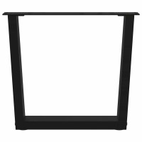 Produktbild för Soffbordsben V-formade 2 st svarta 50x(42-43,3) cm stål