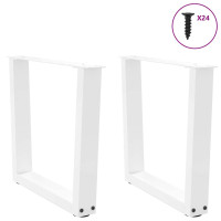 Produktbild för Soffbordsben V-formade 2 st vita 50x(42-43,3) cm stål