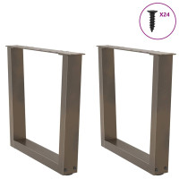 Produktbild för Soffbordsben V-formade 2 st naturstål 50x(42-43,3) cm stål
