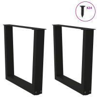 Produktbild för Soffbordsben V-formade 2 st svarta 60x(42-43,3) cm stål