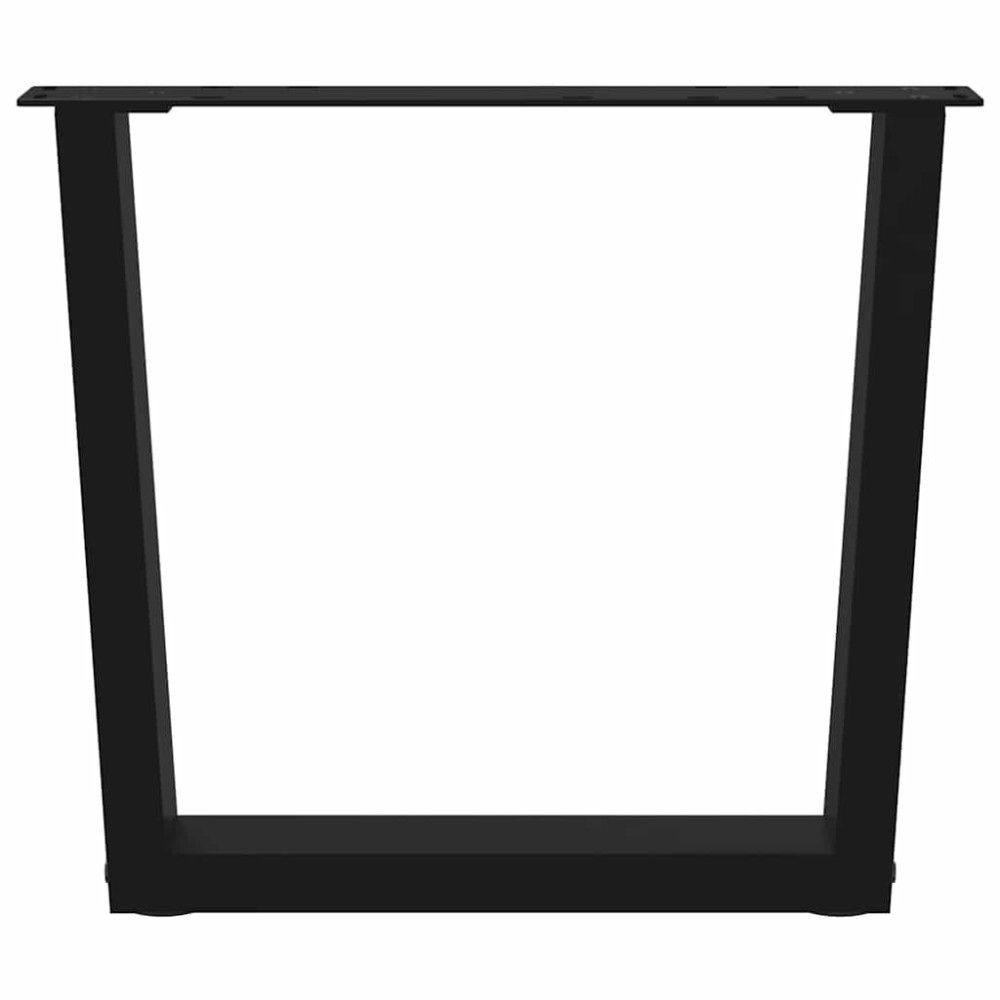 Produktbild för Soffbordsben V-formade 2 st svarta 60x(42-43,3) cm stål